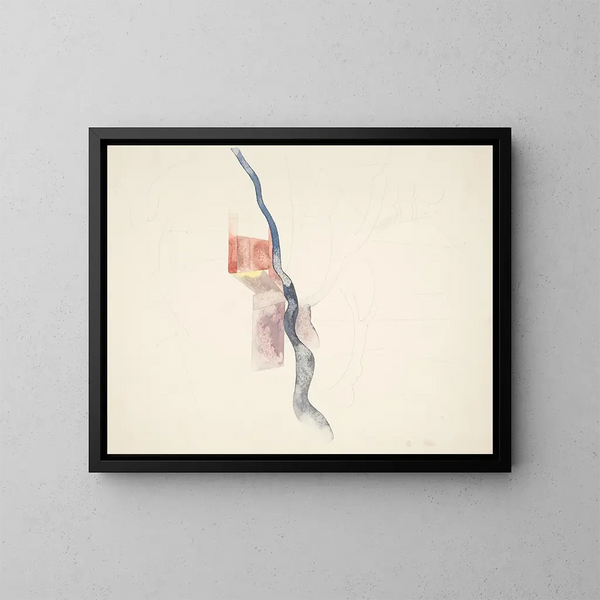 Abstraction d'arbre, étude probablement pour Cheminées rouges 1918 - Charles Demuth — framed artwork on a wall