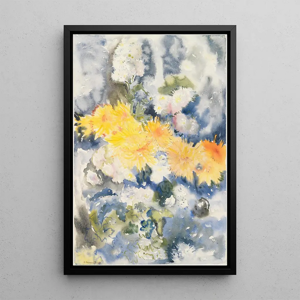 Yellow and Blue Painting - Charles Demuth — framed artwork on a wall