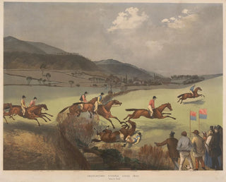 The Abergavenny Steeplechase taking the stream My darling the nun Pope general practitioner Thurgarton Labourer - Charles Denton — artwork view