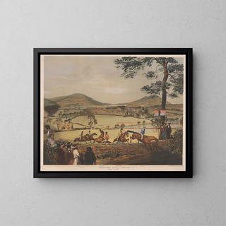 The Abergavenny hurdle race - Charles Denton — framed artwork on a wall