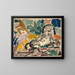 Lion attacking a horse - Charles Dufresne — framed artwork on a wall