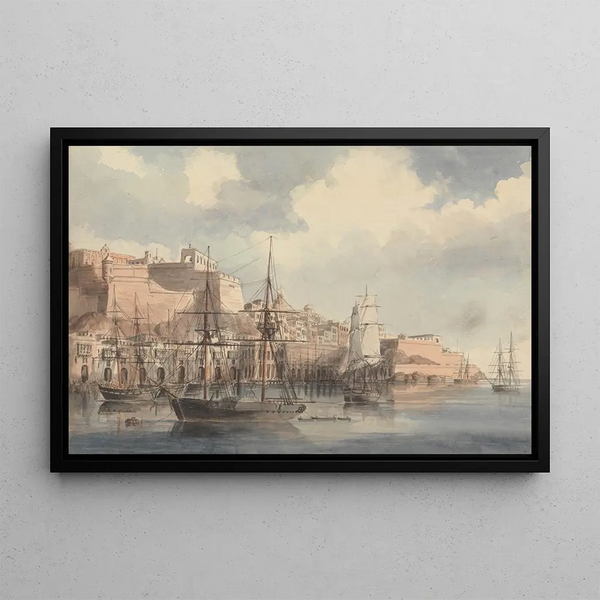View in Malta - Charles Dyce — framed artwork on a wall