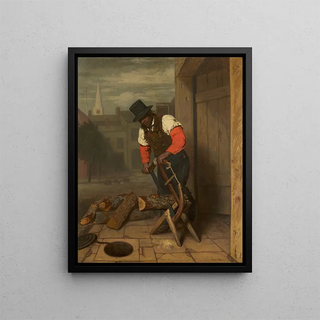 The woodcutter - Charles E. Weir — framed artwork on a wall