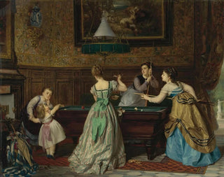 Dames playing billiards - Charles Édouard Boutibonne — artwork view