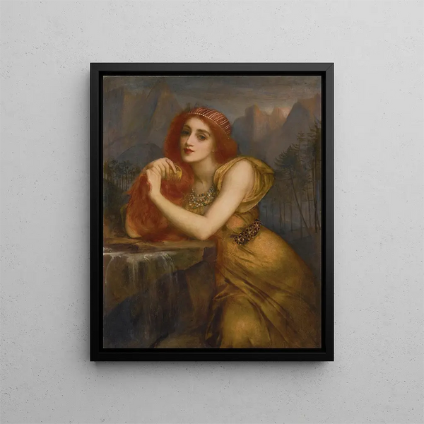 Lorelei the Rhine Nymph - Charles Edward Hall — framed artwork on a wall