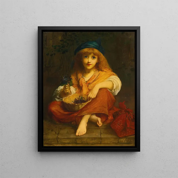 La fille aux fleurs - Charles Edward Hall — framed artwork on a wall