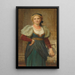 Portrait of a lady with a coral necklace - Charles Edward Perugini — framed artwork on a wall