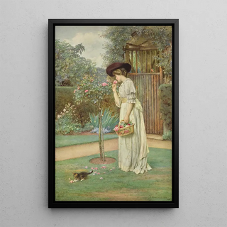 Roses in Bloom - Charles Edward Wilson — framed artwork on a wall