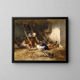 Poulettes - Charles Émile Jacque — framed artwork on a wall