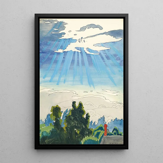 Light of the Sun After the Rain - Charles Ephraim Burchfield — framed artwork on a wall