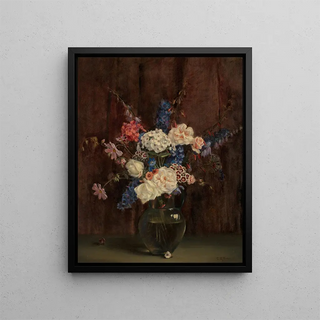 Floral Still Life Painting - Charles Ethan Porter — framed artwork on a wall