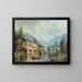 a springtime alpine town - Charles Euphrasie Kuwasseg — framed artwork on a wall