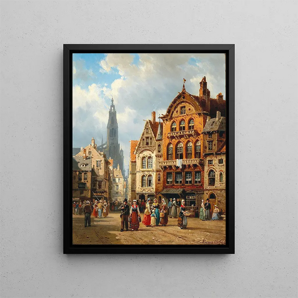Antwerp - Charles Euphrasie Kuwasseg — framed artwork on a wall