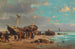 Fishermen on the beach - Charles Euphrasie Kuwasseg — artwork view