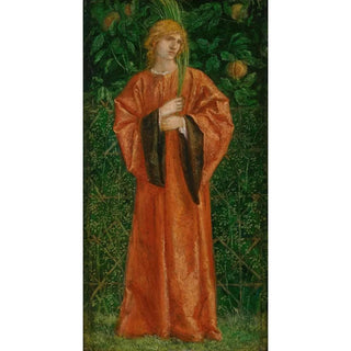 a masculine figure dressed in orange holding a palm - Charles Fairfax Murray — artwork view