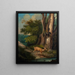 A forest scene with deer - Charles Ferdinand Wimar — framed artwork on a wall