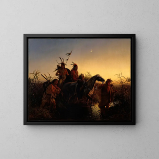 The Captive Horse - Charles Ferdinand Wimar — framed artwork on a wall
