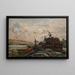Chalands sur une rivière - Charles François Daubigny — framed artwork on a wall