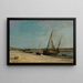 Bateaux sur la côte à Étaples - Charles François Daubigny — framed artwork on a wall