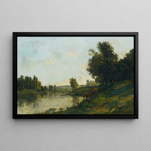 Bord de l'Oise - Charles François Daubigny — framed artwork on a wall