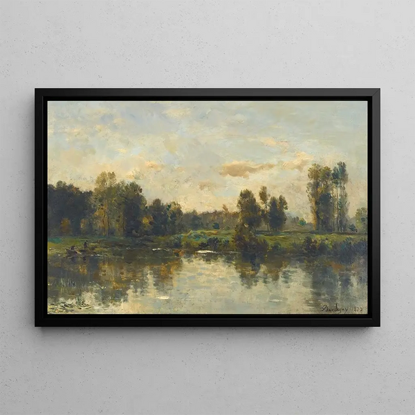 River Banks - Charles François Daubigny — framed artwork on a wall