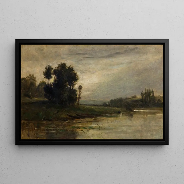 Bords de l'Oise - Charles François Daubigny — framed artwork on a wall
