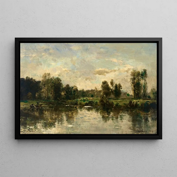River Banks - Charles François Daubigny — framed artwork on a wall