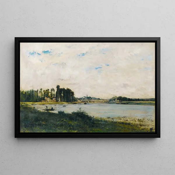 Interior church painting - Charles François Daubigny — framed artwork on a wall