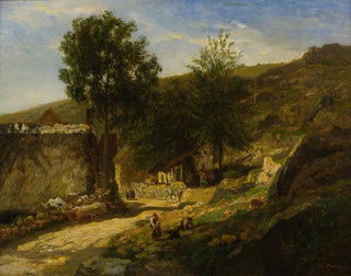 Village Entrance - Charles François Daubigny — artwork view