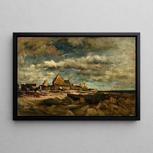Entrance of Krity - Charles François Daubigny — framed artwork on a wall