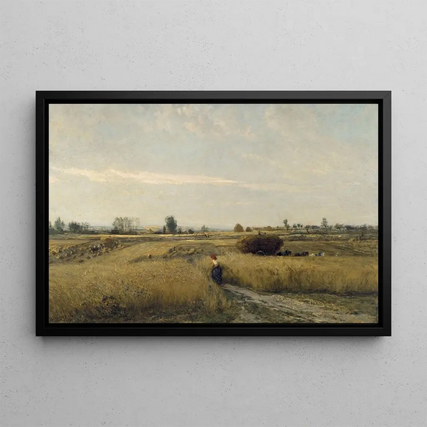 Harvest - Charles François Daubigny — framed artwork on a wall