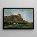 Autumnal riverscape painting with evening ambiance - Charles François Daubigny — framed artwork on a wall