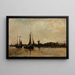 Landscape with a canal in Holland - Charles François Daubigny — framed artwork on a wall