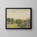 Landscape with Houses Between Trees - Charles François Daubigny — framed artwork on a wall