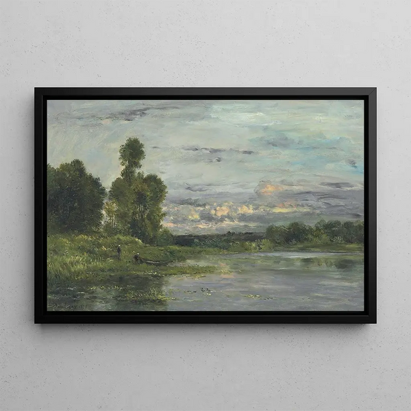 Les Bords de l'Oise - Charles François Daubigny — framed artwork on a wall