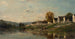 Les Laveuses au bord de la Seine à Bonnieres - Charles François Daubigny — artwork view