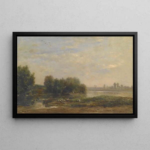 on the Oise - Charles François Daubigny — framed artwork on a wall