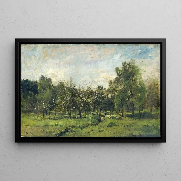 Orchard - Charles François Daubigny — framed artwork on a wall