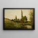 Landscape with Washers - Charles François Daubigny — framed artwork on a wall