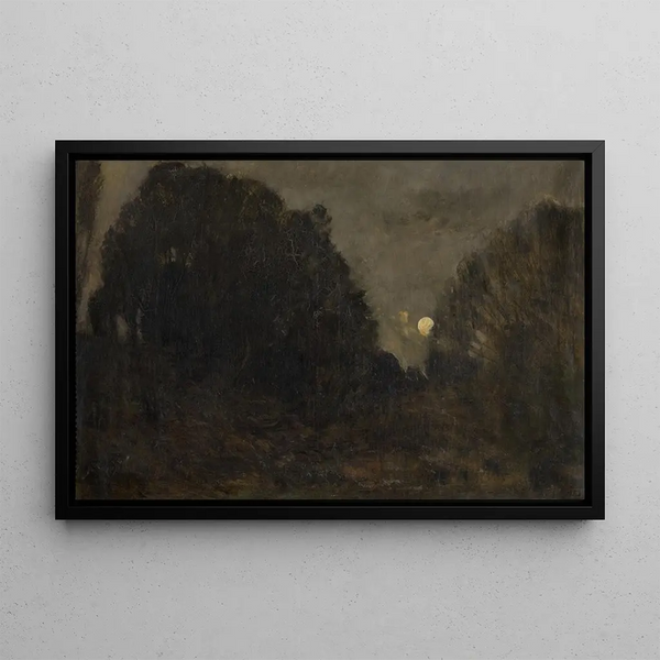 Lever de lune à Barbizon - Charles François Daubigny — framed artwork on a wall