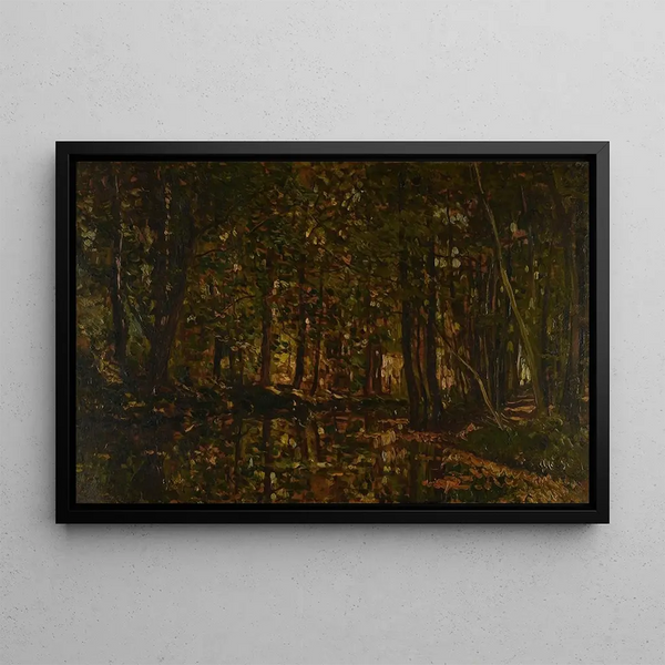 Stream in the Woods - Charles François Daubigny — framed artwork on a wall