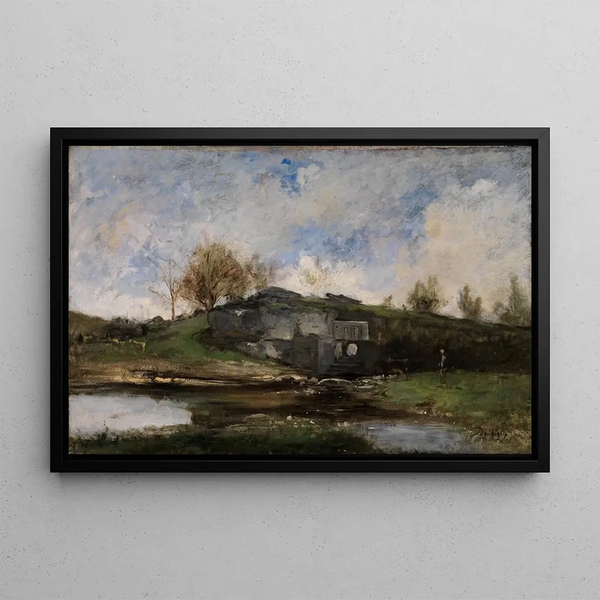 Lock in the Optevoz Valley - Charles François Daubigny — framed artwork on a wall