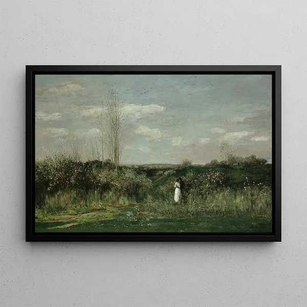 Spring Landscape - Charles François Daubigny — framed artwork on a wall