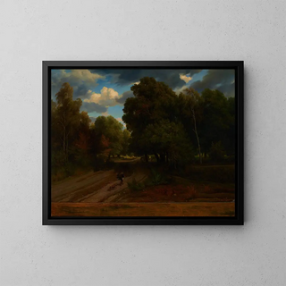 Le carrefour du nid d'aigles, forêt de Fontainebleau - Charles François Daubigny — framed artwork on a wall