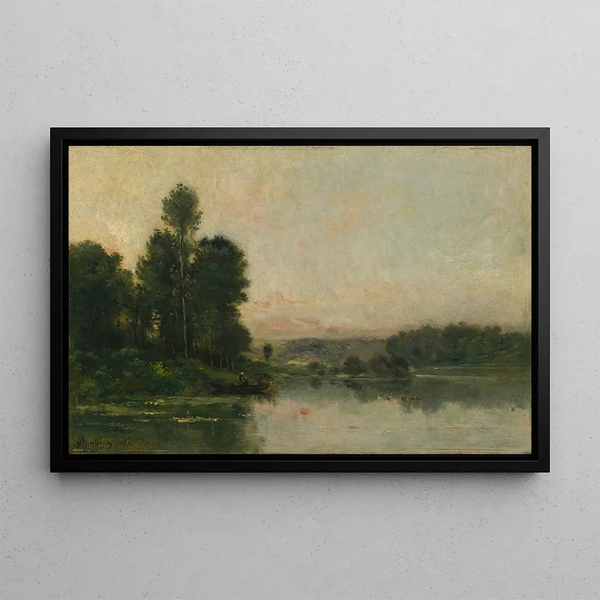 Les Coteaux de Méry-sur-Oise en Face d'Auvers - Charles François Daubigny — framed artwork on a wall