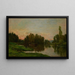 La barge des peintres à l'île de Vaux sur l'Oise - Charles François Daubigny — framed artwork on a wall