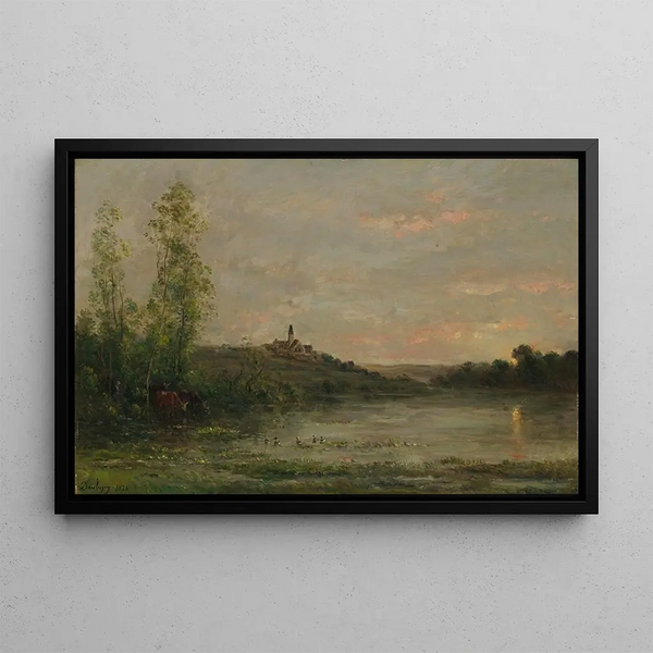 La Seine le matin - Charles François Daubigny — framed artwork on a wall