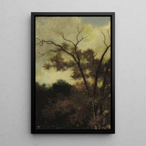 Forest Landscape Painting - Charles François Daubigny — framed artwork on a wall