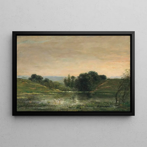 L'étang de Gillieu Dauphin Solitude - Charles François Daubigny — framed artwork on a wall