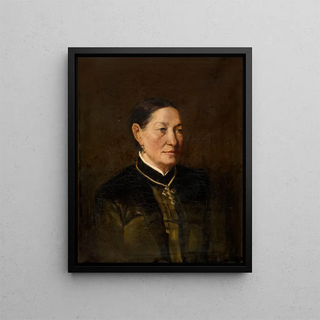 Portrait of a Woman - Charles François Felu — framed artwork on a wall
